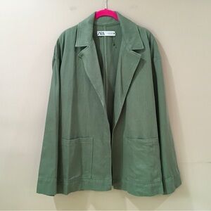 Zara Open Front Blazer Oversize Utility Size medium new